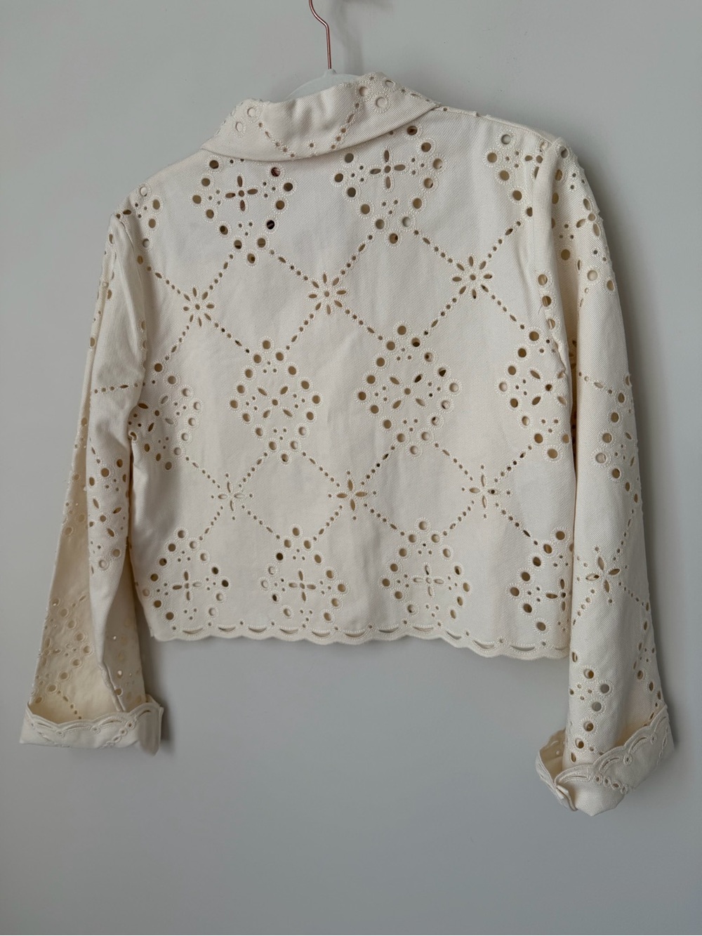 Camila Coelho Cream Eyelet button up Jacket - Picture 5 of 5